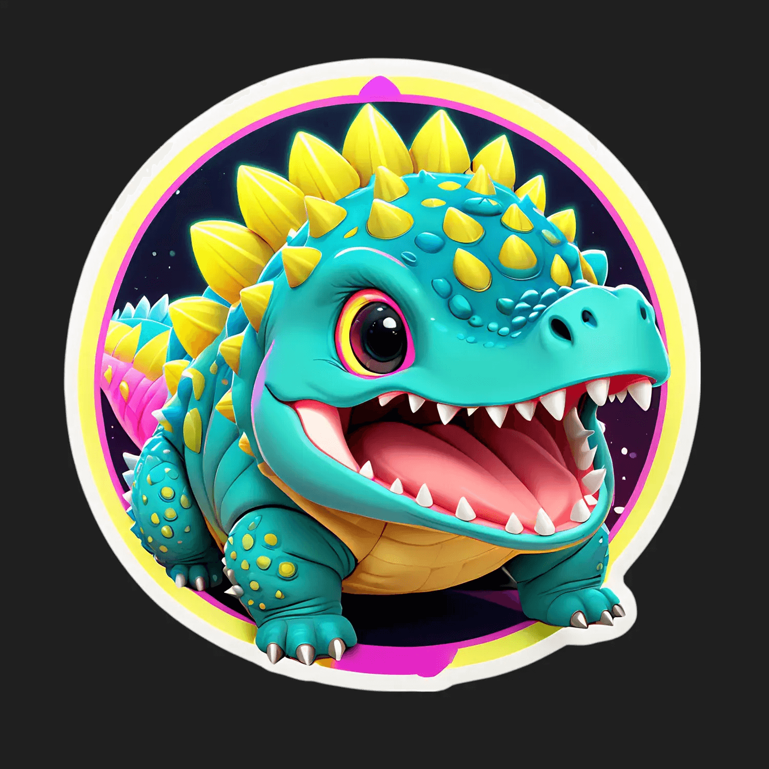 Dinosaur Decal - Playful Sticker - Heat Press Transfer