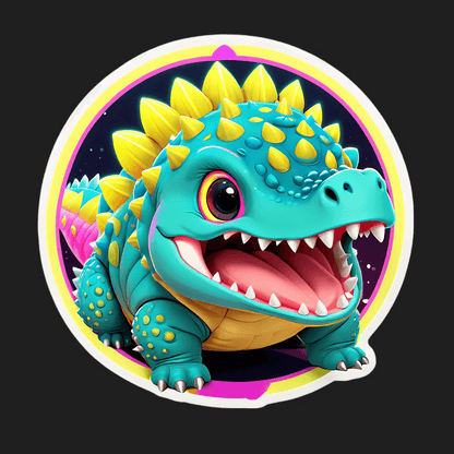 Dinosaur Decal - Playful Sticker - Heat Press Transfer