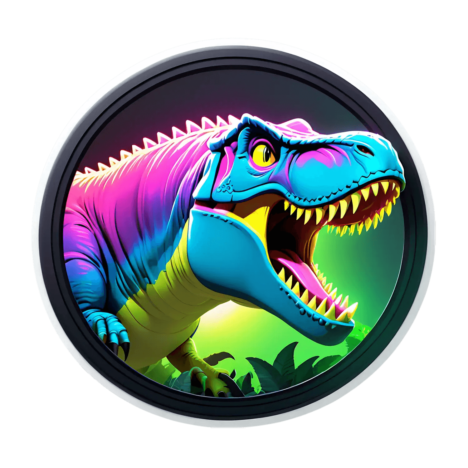 Dinosaur Decal - Vibrant T-Rex Sticker - Heat Press Transfer