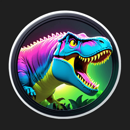 Dinosaur Decal - Vibrant T-Rex Sticker - Heat Press Transfer