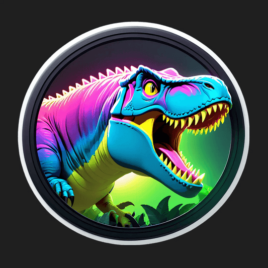 Dinosaur Decal - Vibrant T-Rex Sticker - Heat Press Transfer