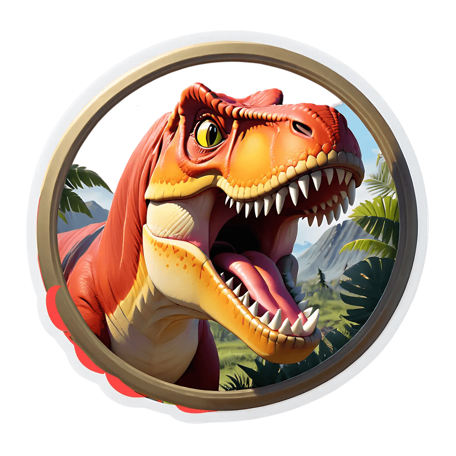 Dinosaur Decal - Vibrant UV Sticker - Heat Press Transfer