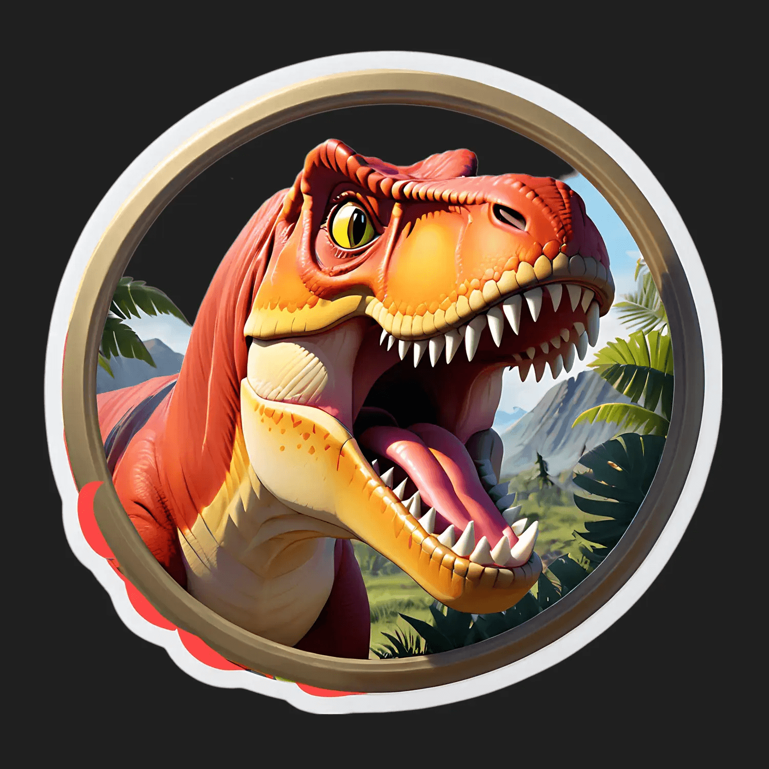 Dinosaur Decal - Vibrant UV Sticker - Heat Press Transfer