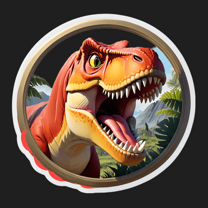 Dinosaur Decal - Vibrant UV Sticker - Heat Press Transfer