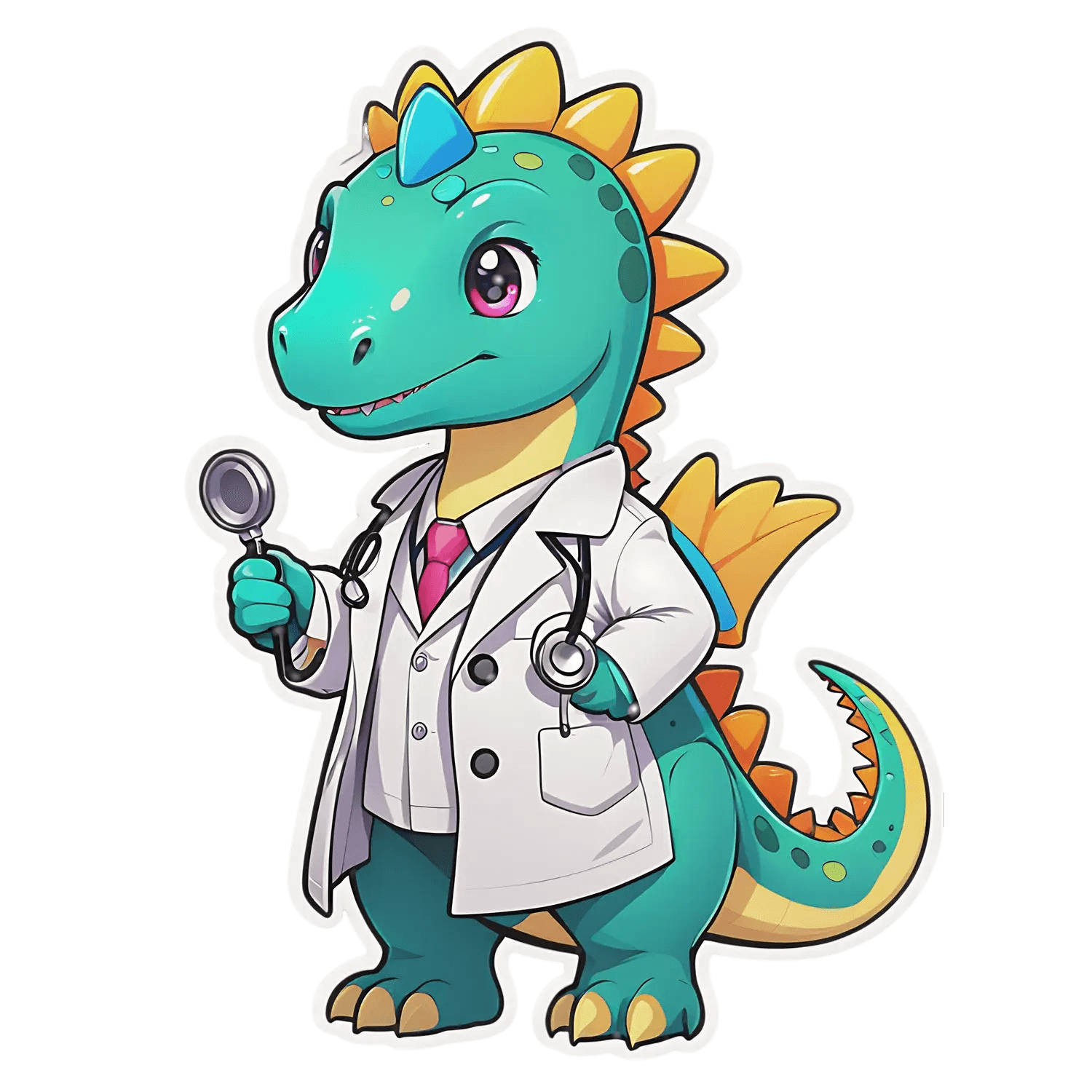 Dinosaur Doctor - Cute Sticker - Heat Press Transfer