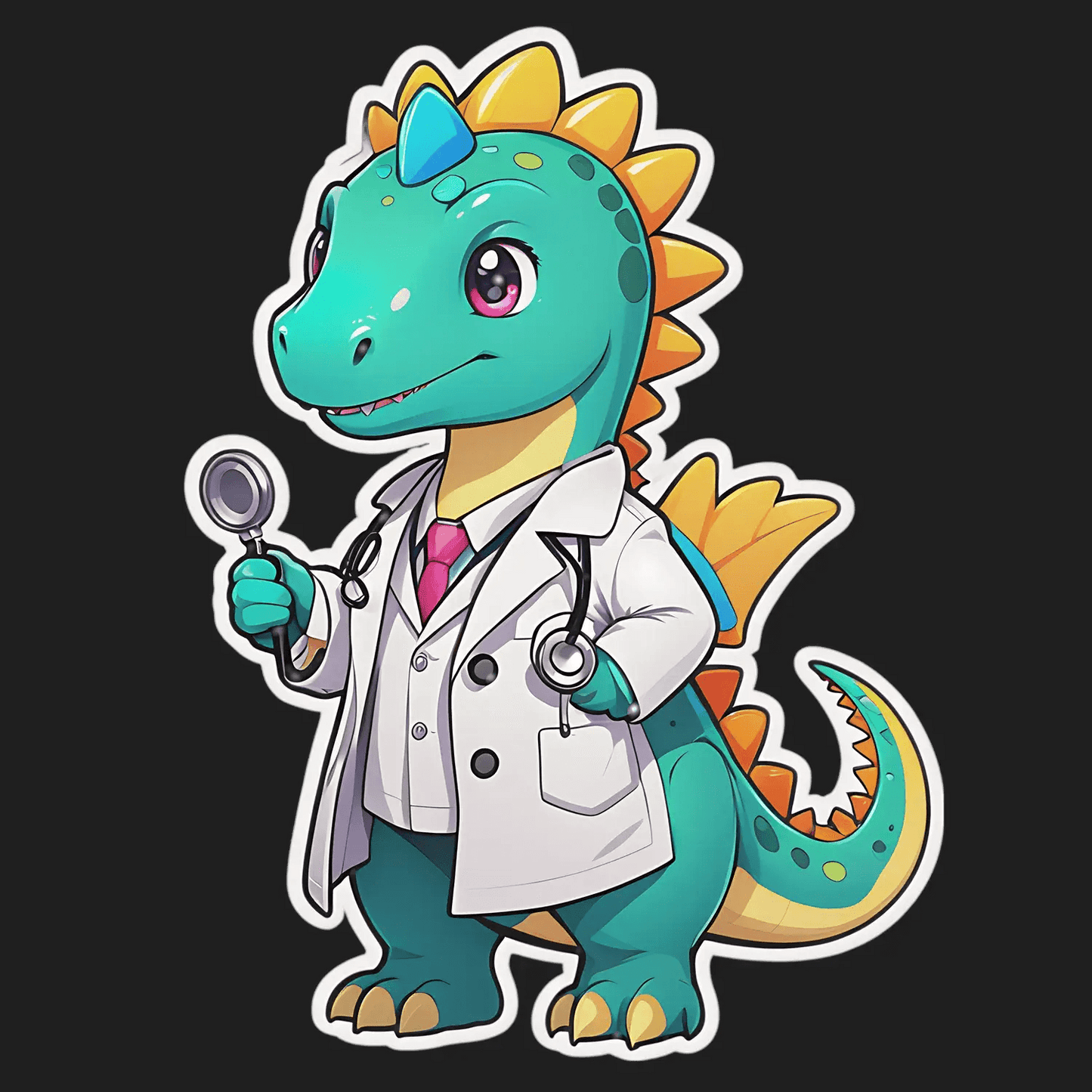 Dinosaur Doctor - Cute Sticker - Heat Press Transfer