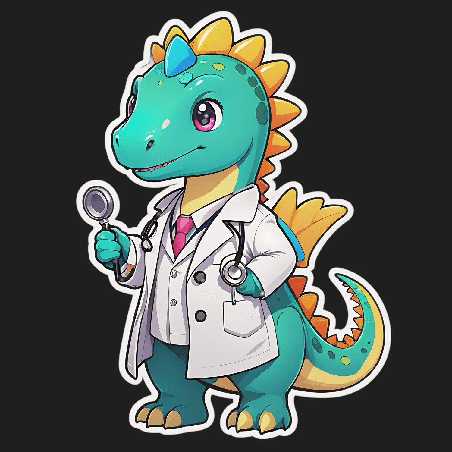 Dinosaur Doctor - Cute Sticker - Heat Press Transfer