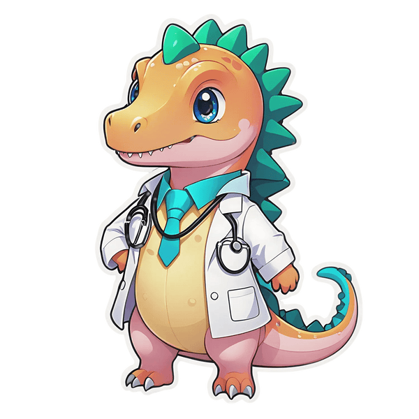 Dinosaur Doctor Sticker - Adorable and Professional – Heat Press Transfer