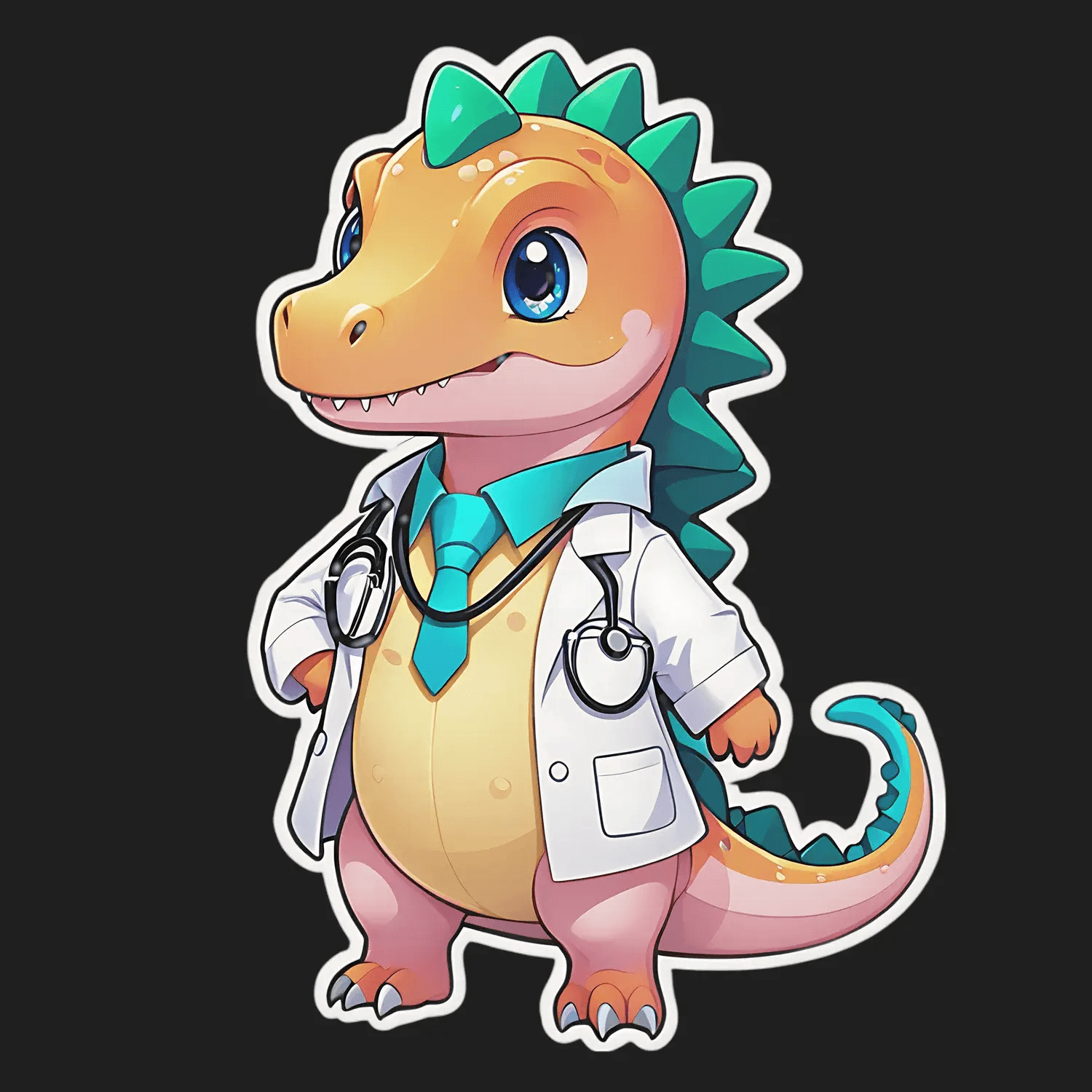 Dinosaur Doctor Sticker - Adorable and Professional - Heat Press Transfer