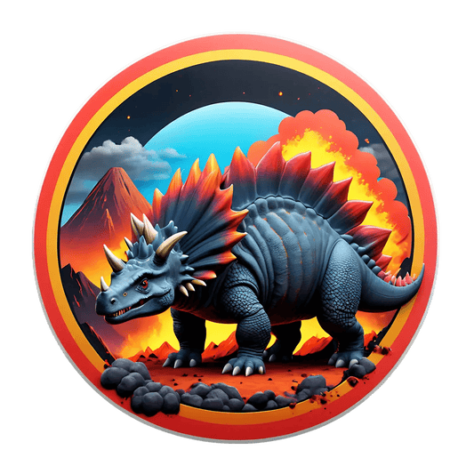 Dinosaur Fantasy - Volcano Sticker - Heat Press Transfer
