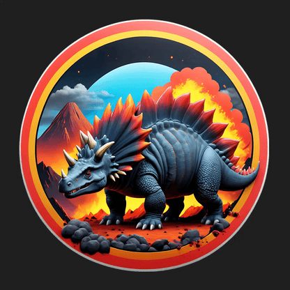 Dinosaur Fantasy - Volcano Sticker - Heat Press Transfer