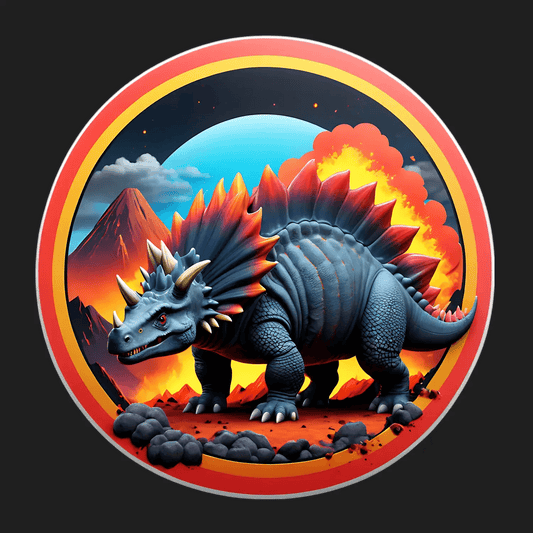 Dinosaur Fantasy - Volcano Sticker - Heat Press Transfer