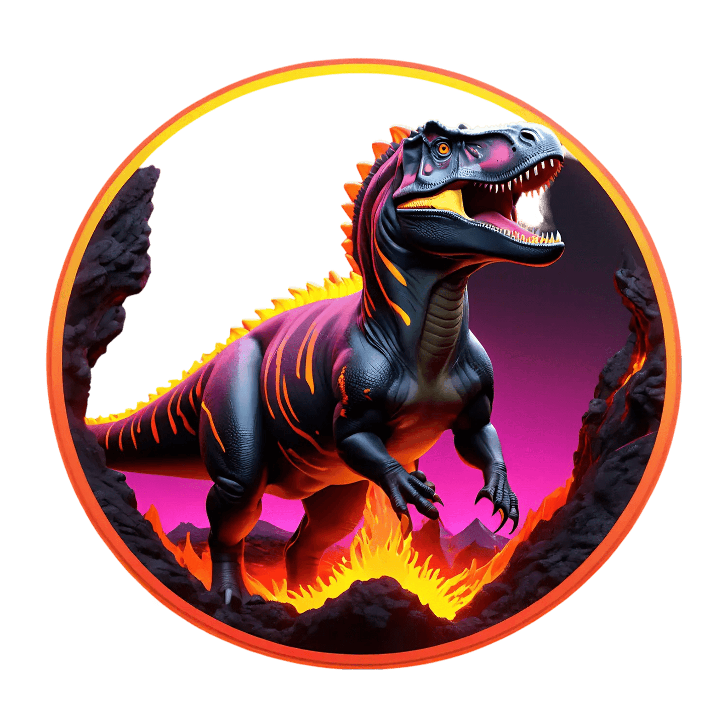 Dinosaur Fire - Dynamic Sticker - Heat Press Transfer