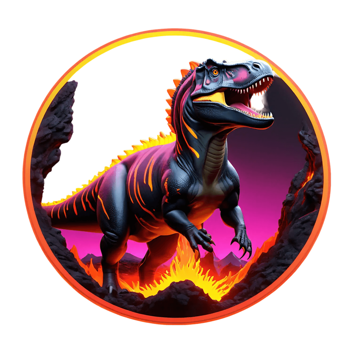 Dinosaur Fire - Dynamic Sticker - Heat Press Transfer