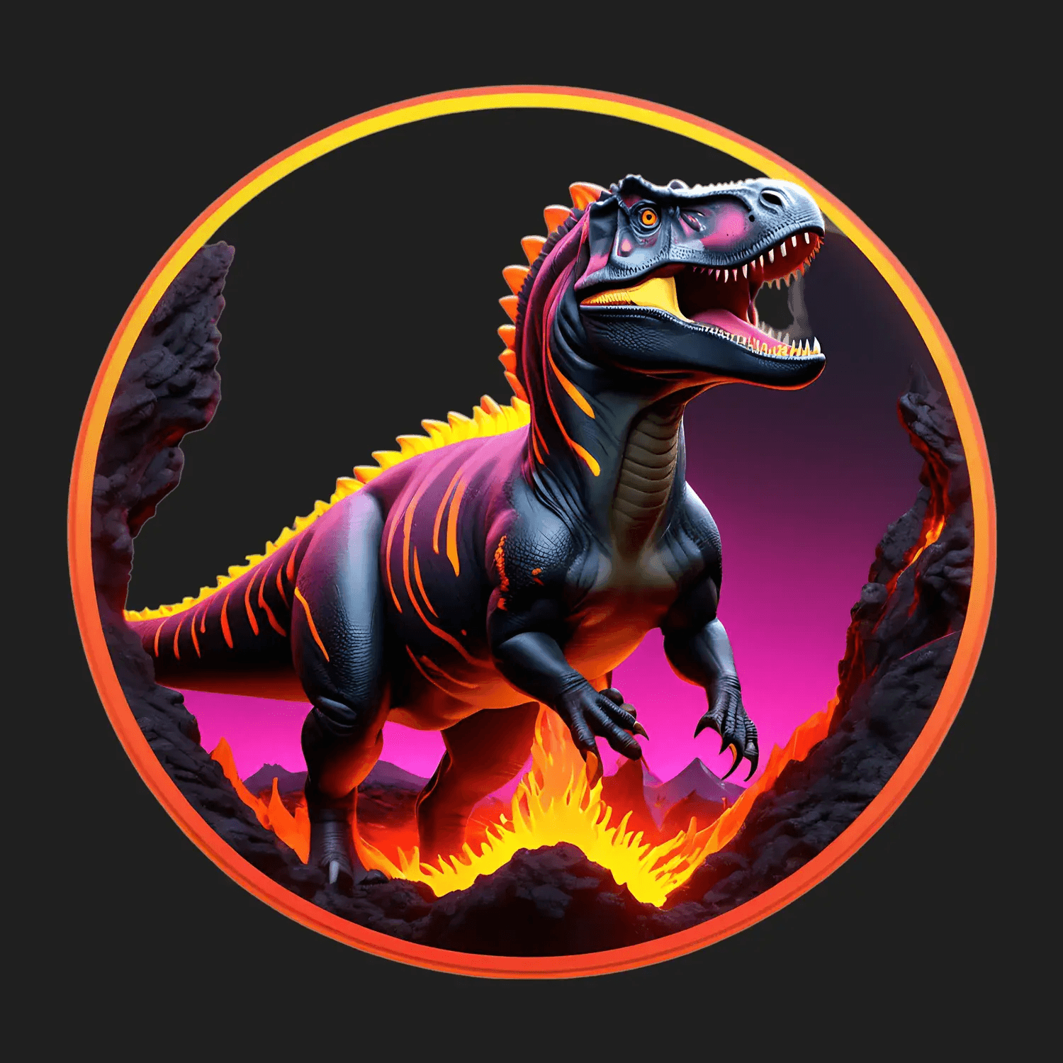 Dinosaur Fire - Dynamic Sticker - Heat Press Transfer