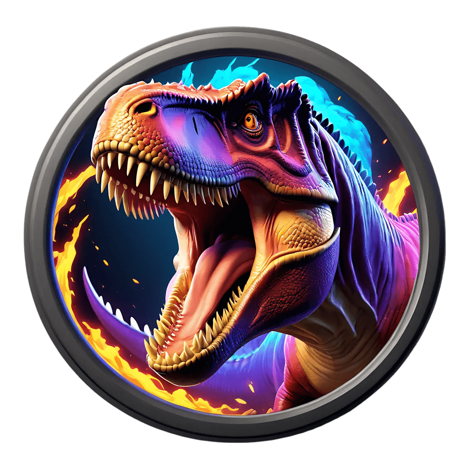 Dinosaur Firestorm - UV DTF Sticker - Heat Press Transfer