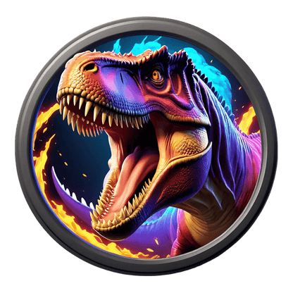 Dinosaur Firestorm - UV DTF Sticker - Heat Press Transfer