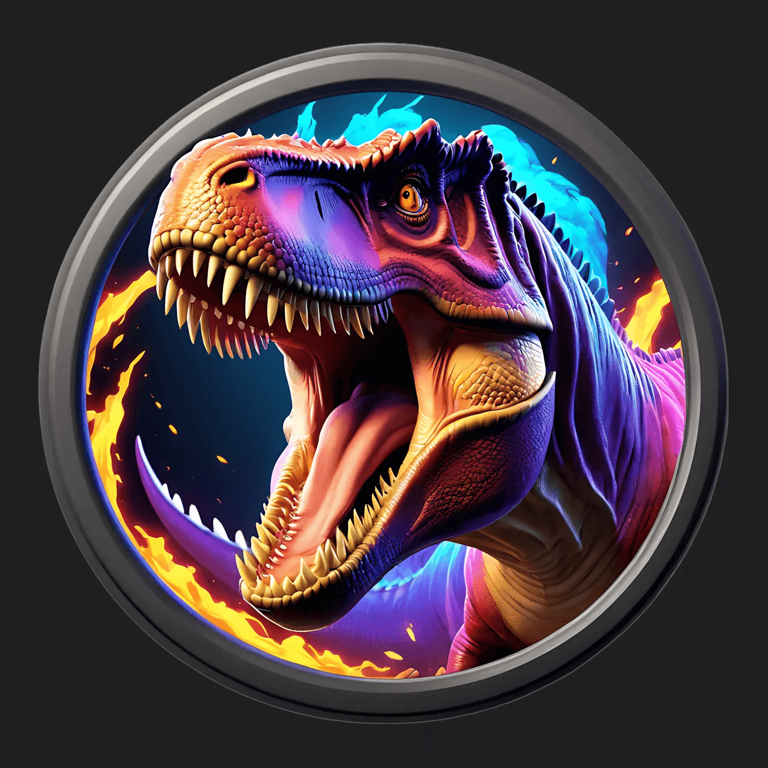 Dinosaur Firestorm - UV DTF Sticker - Heat Press Transfer