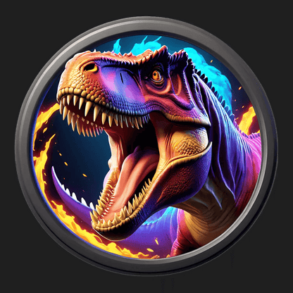 Dinosaur Firestorm - UV DTF Sticker - Heat Press Transfer