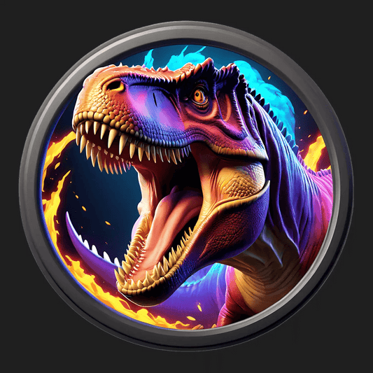 Dinosaur Firestorm - UV DTF Sticker - Heat Press Transfer