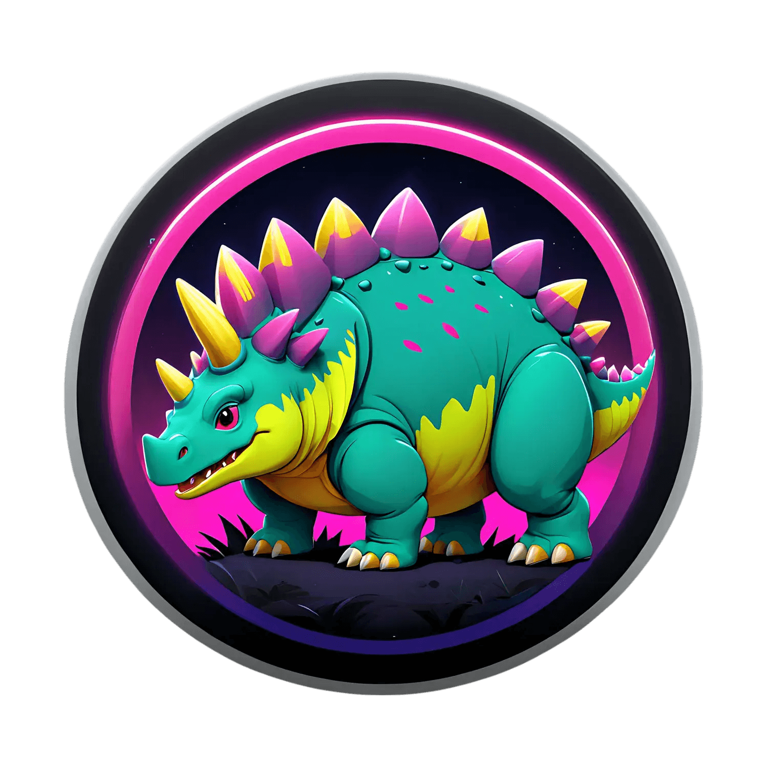 Dinosaur Glow - UV DTF Sticker - Heat Press Transfer