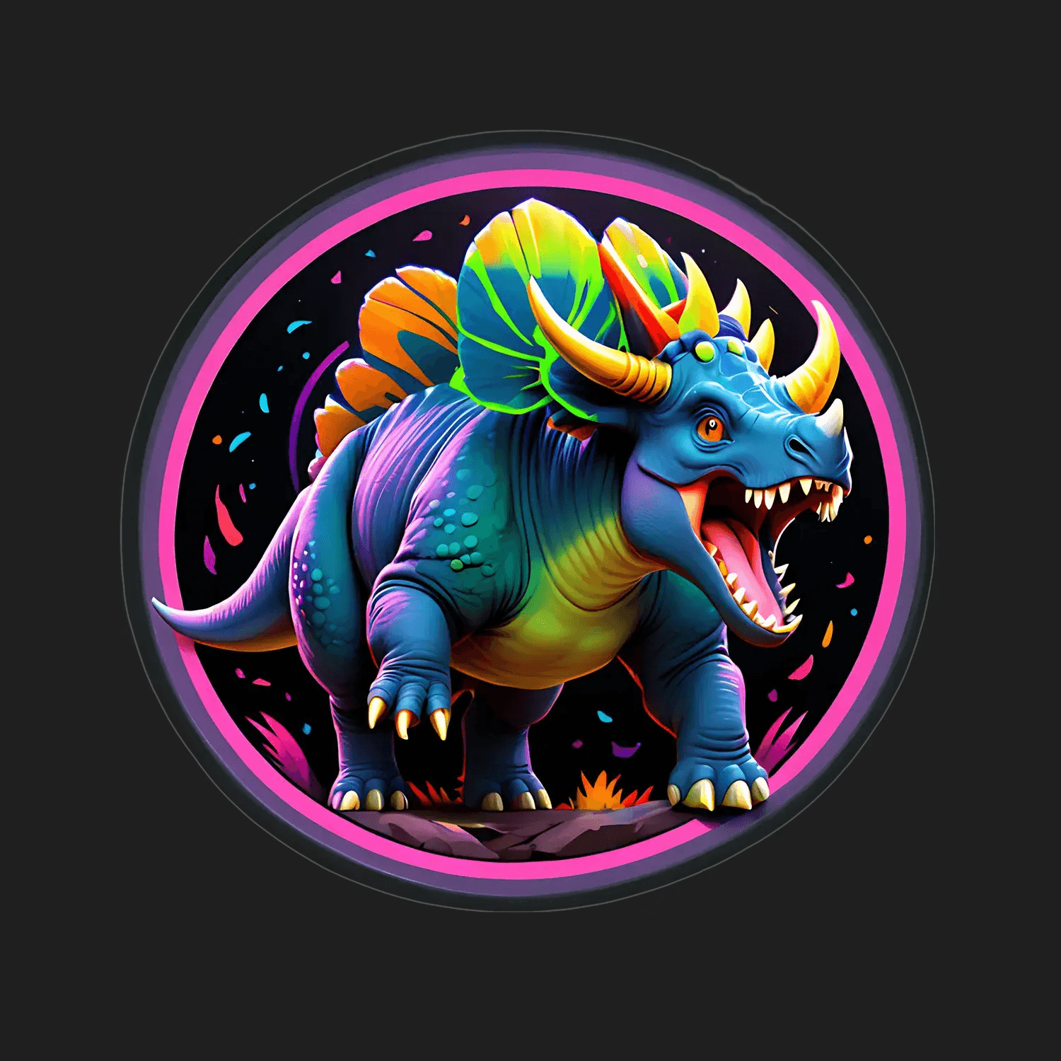 Dinosaur Glow UV - Sticker - Heat Press Transfer