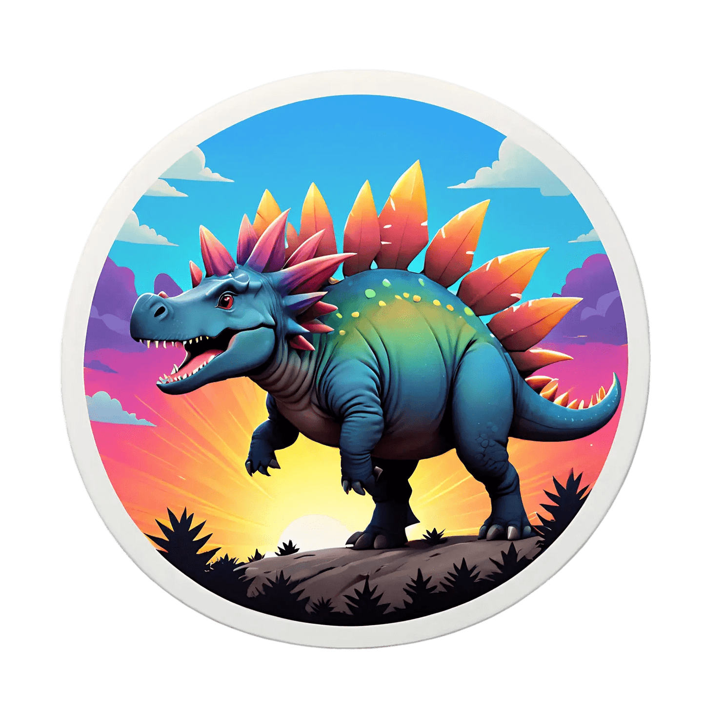 Dinosaur Graphics Sticker - Vibrant Colorful Design - Heat Press Transfer