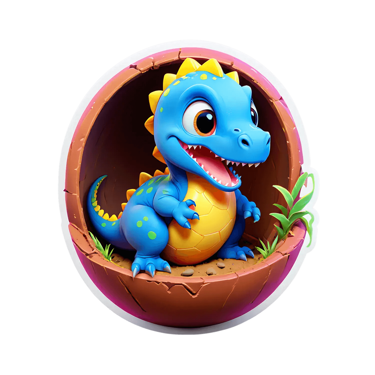 Dinosaur Hatchling - Cute Sticker - Heat Press Transfer