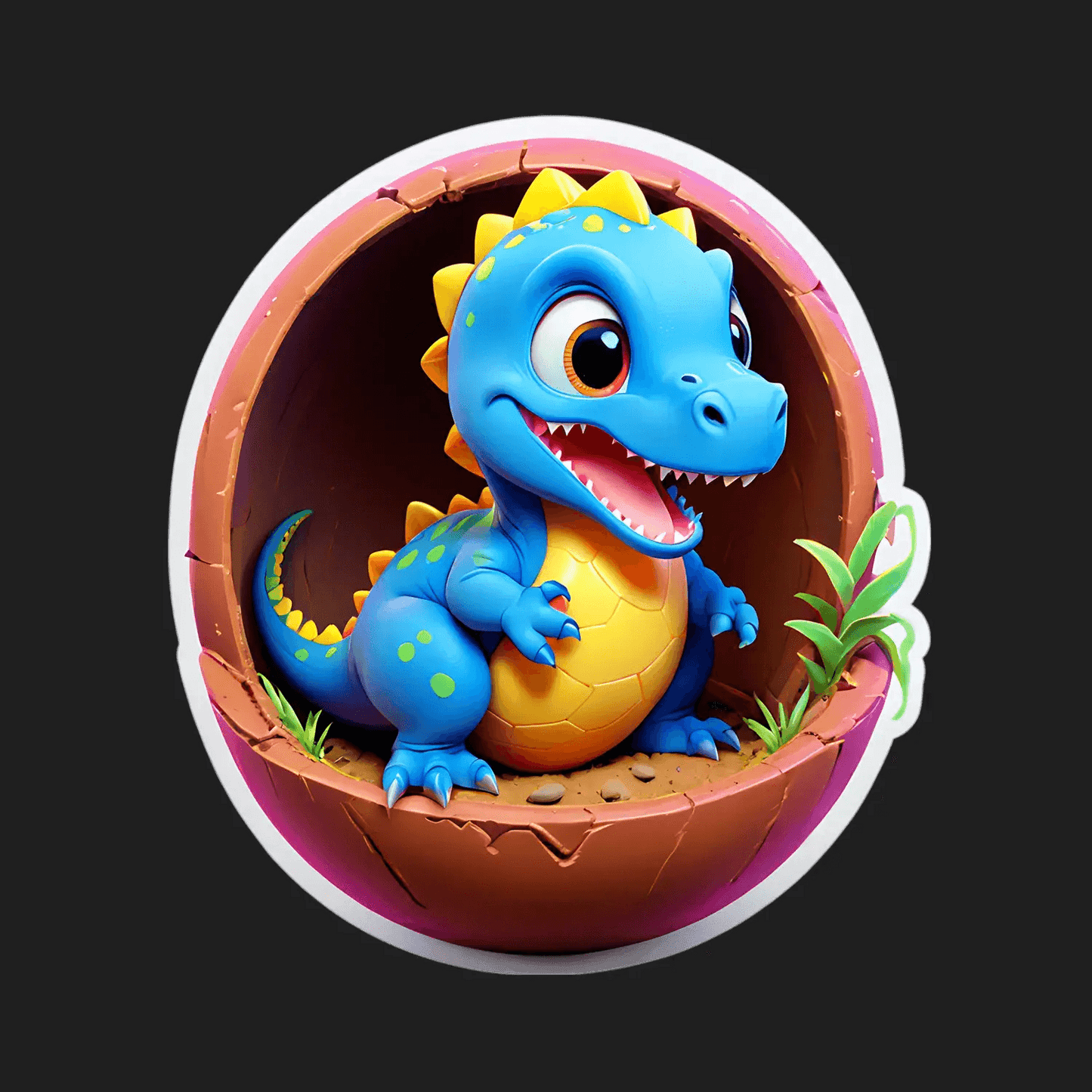 Dinosaur Hatchling - Cute Sticker - Heat Press Transfer