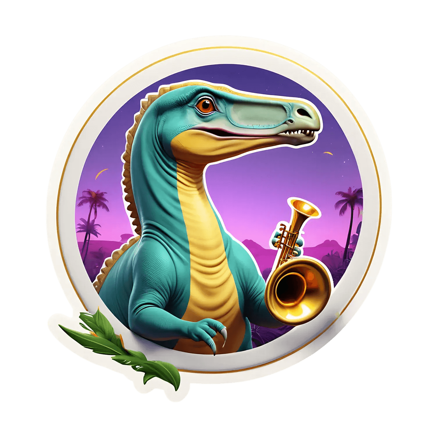 Dinosaur Jazz Sticker - UV DTF - Heat Press Transfer