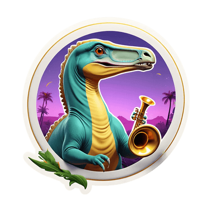 Dinosaur Jazz Sticker - UV DTF - Heat Press Transfer