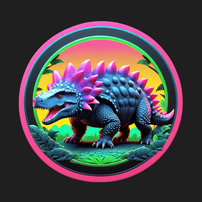 Dinosaur Jungle Sticker - Colorful UV DTF - Heat Press Transfer