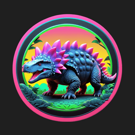 Dinosaur Jungle Sticker - Colorful UV DTF - Heat Press Transfer