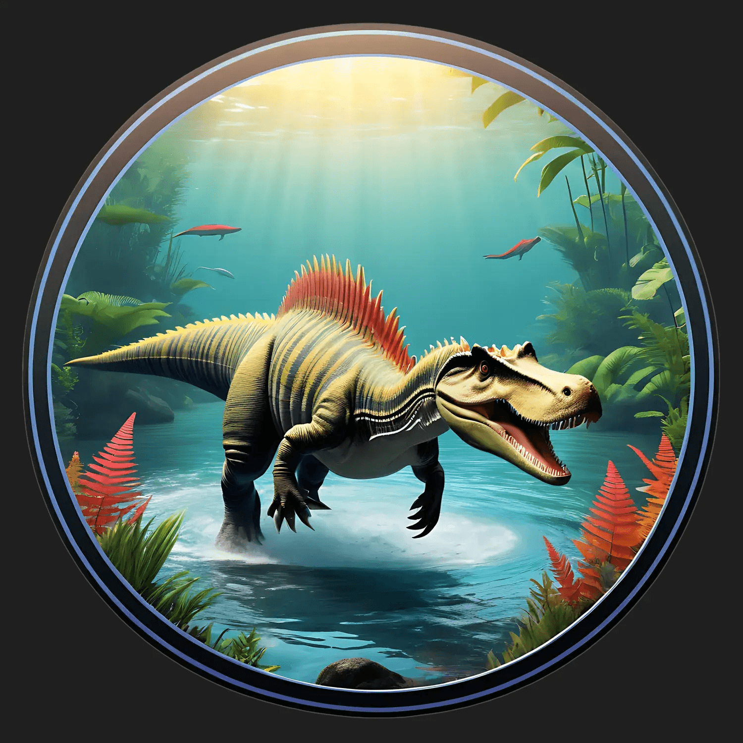 Dinosaur Jungle Sticker - UV DTF Decal - Heat Press Transfer