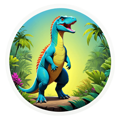 Dinosaur Jungle Sticker - Vibrant Kids Decor - Heat Press Transfer