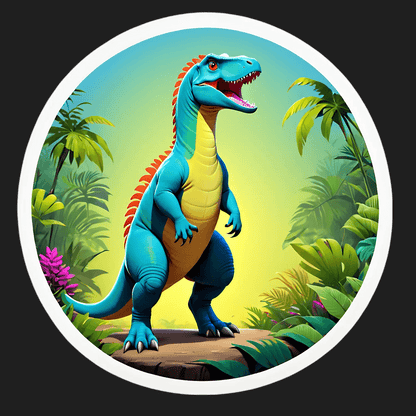 Dinosaur Jungle Sticker - Vibrant Kids Decor - Heat Press Transfer