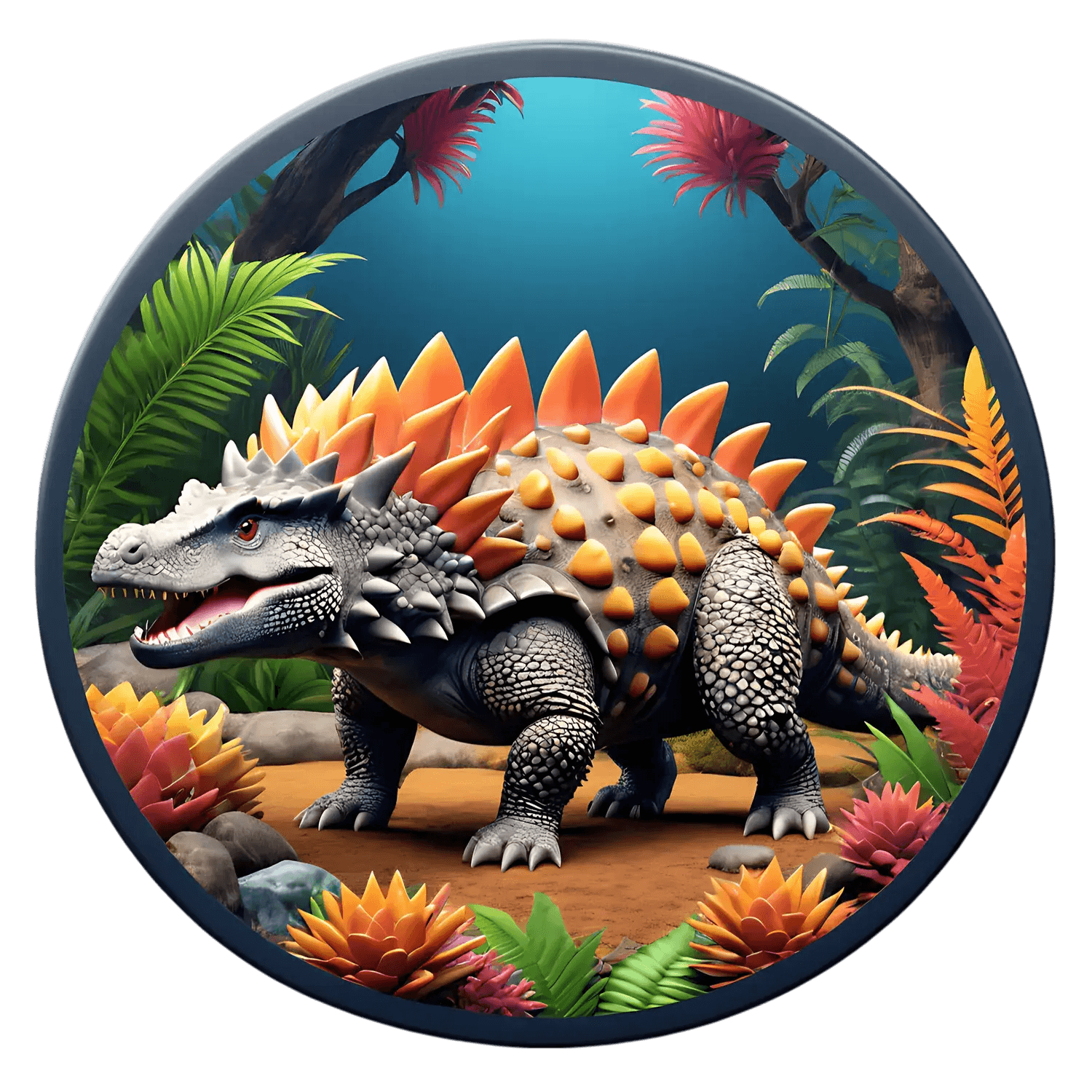 Dinosaur Jungle Sticker – Colorful Fantasy - Heat Press Transfer