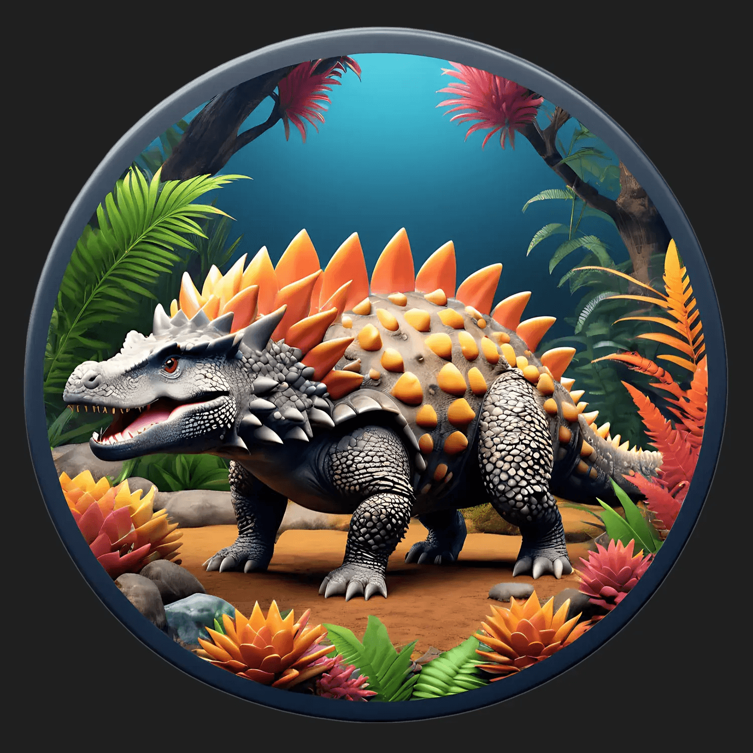 Dinosaur Jungle Sticker – Colorful Fantasy - Heat Press Transfer