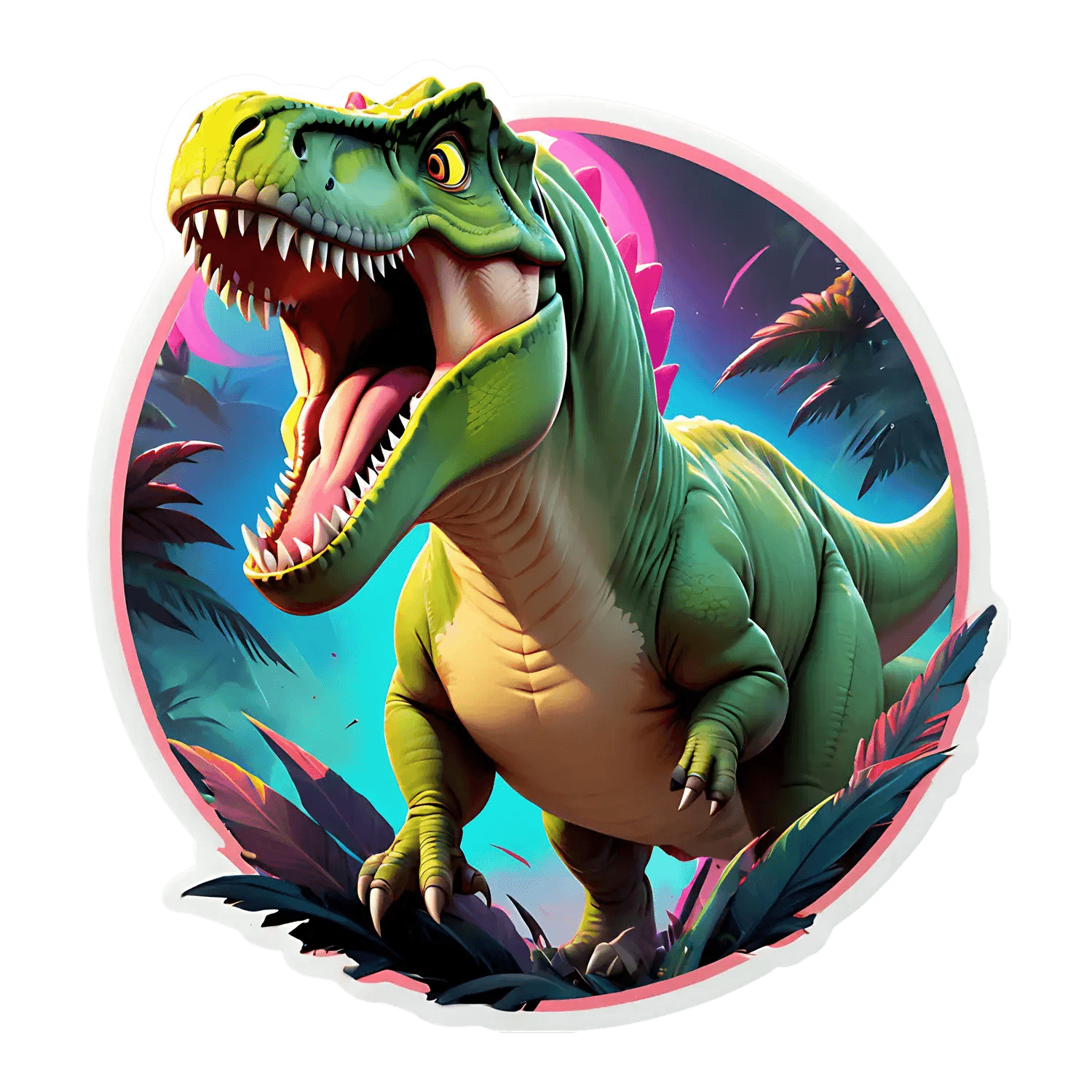 Dinosaur Jungle - UV DTF Sticker - Heat Press Transfer