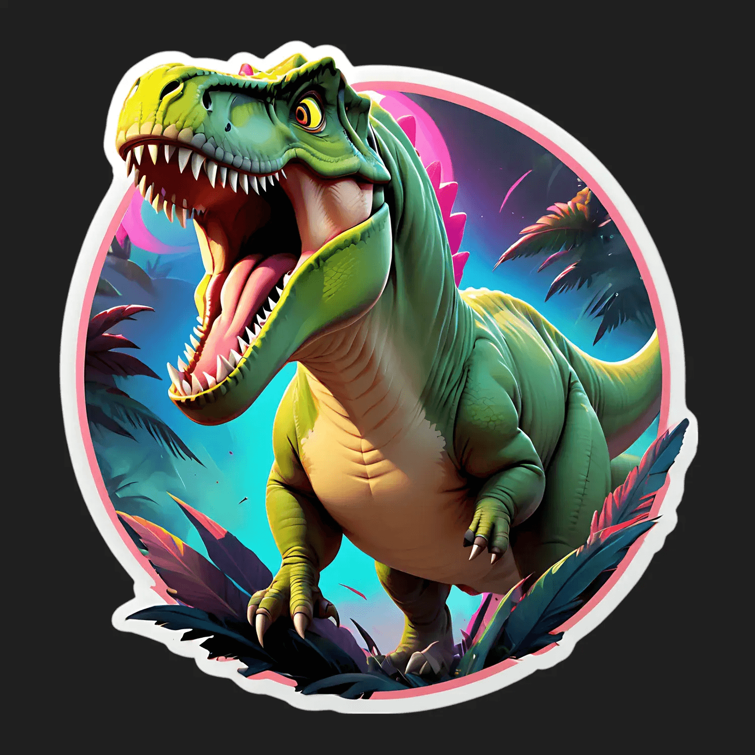 Dinosaur Jungle - UV DTF Sticker - Heat Press Transfer