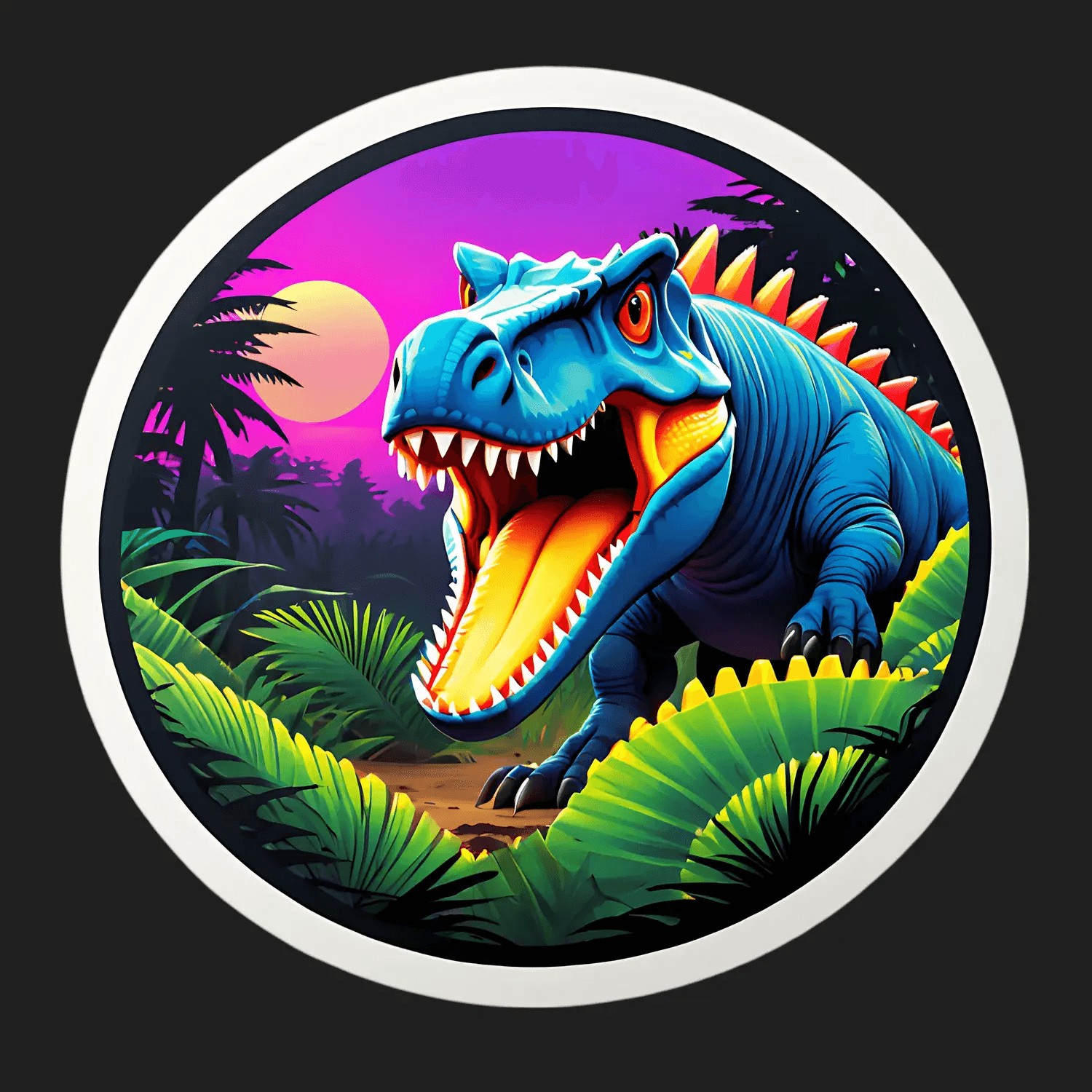 Dinosaur Jungle - UV DTF Sticker - Heat Press Transfer