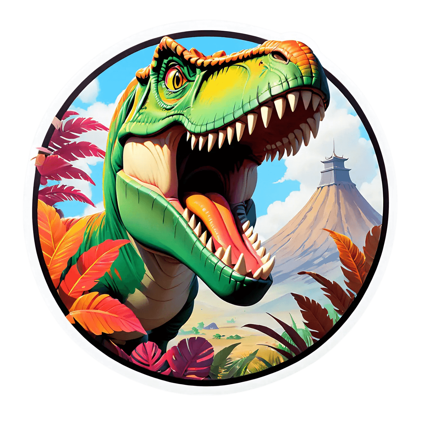 Dinosaur Jungle - UV DTF Sticker - Heat Press Transfer