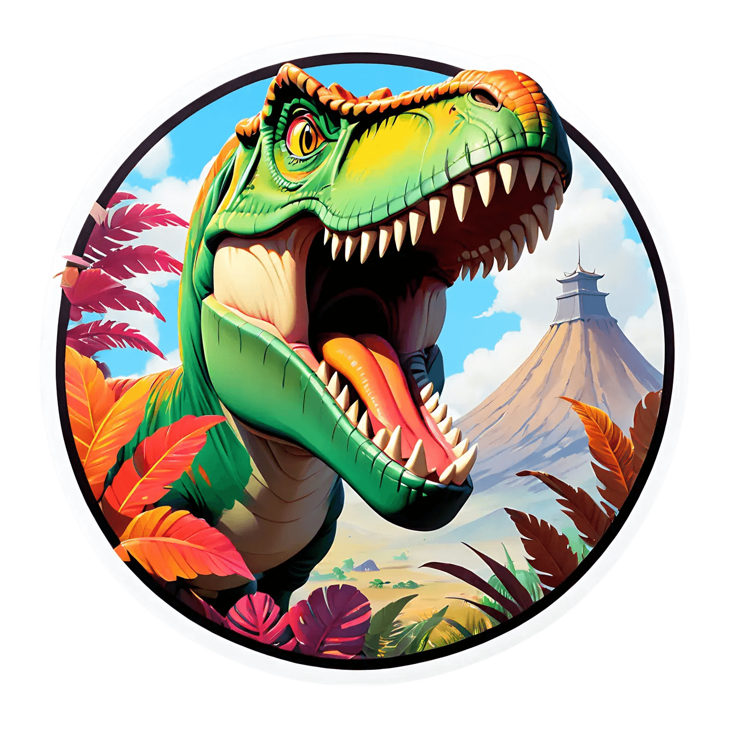 Dinosaur Jungle - UV DTF Sticker - Heat Press Transfer