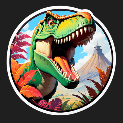 Dinosaur Jungle - UV DTF Sticker - Heat Press Transfer