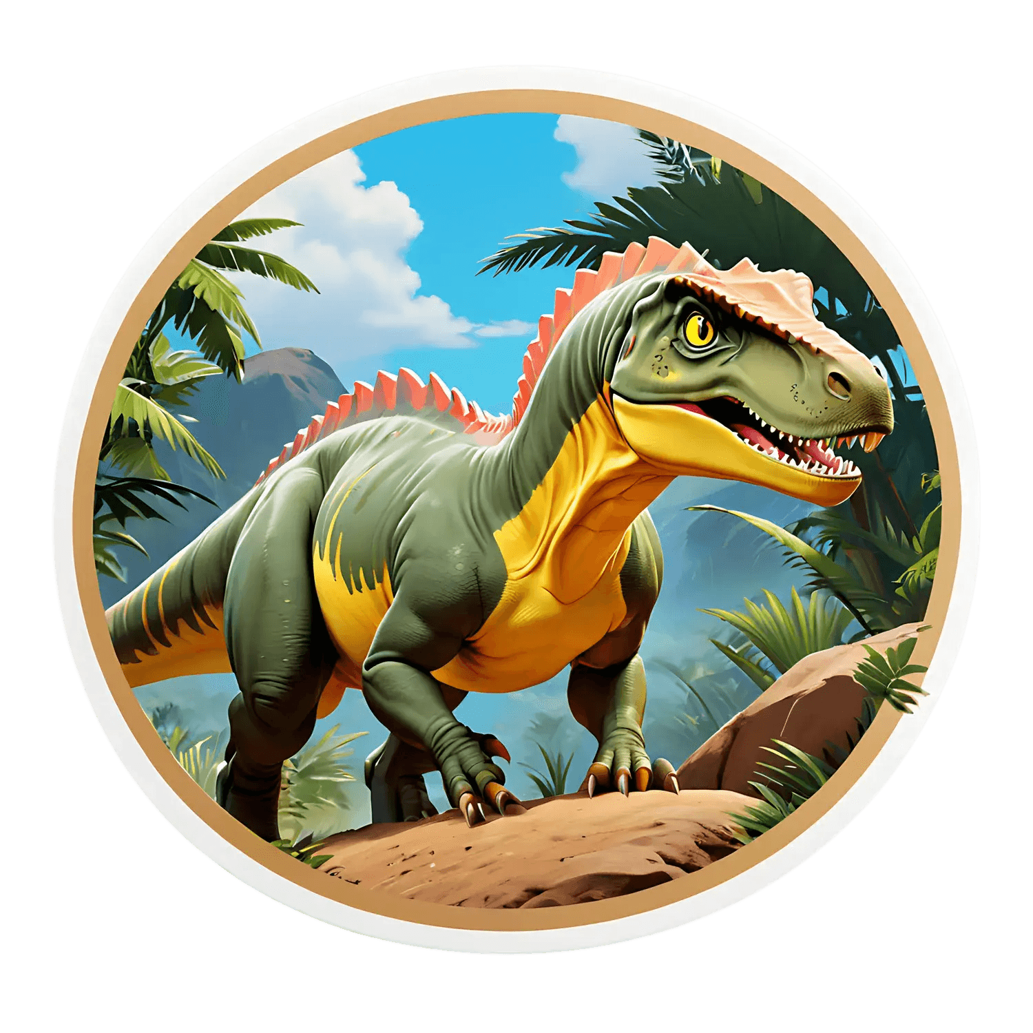 Dinosaur Jungle - UV DTF Sticker - Heat Press Transfer