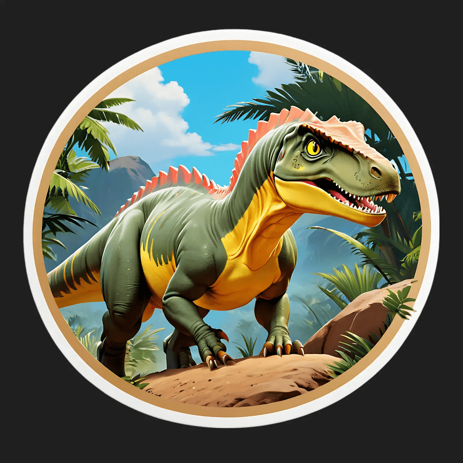 Dinosaur Jungle - UV DTF Sticker - Heat Press Transfer