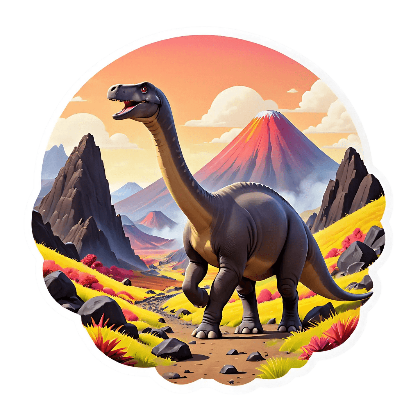 Dinosaur Landscape - Sticker - Heat Press Transfer