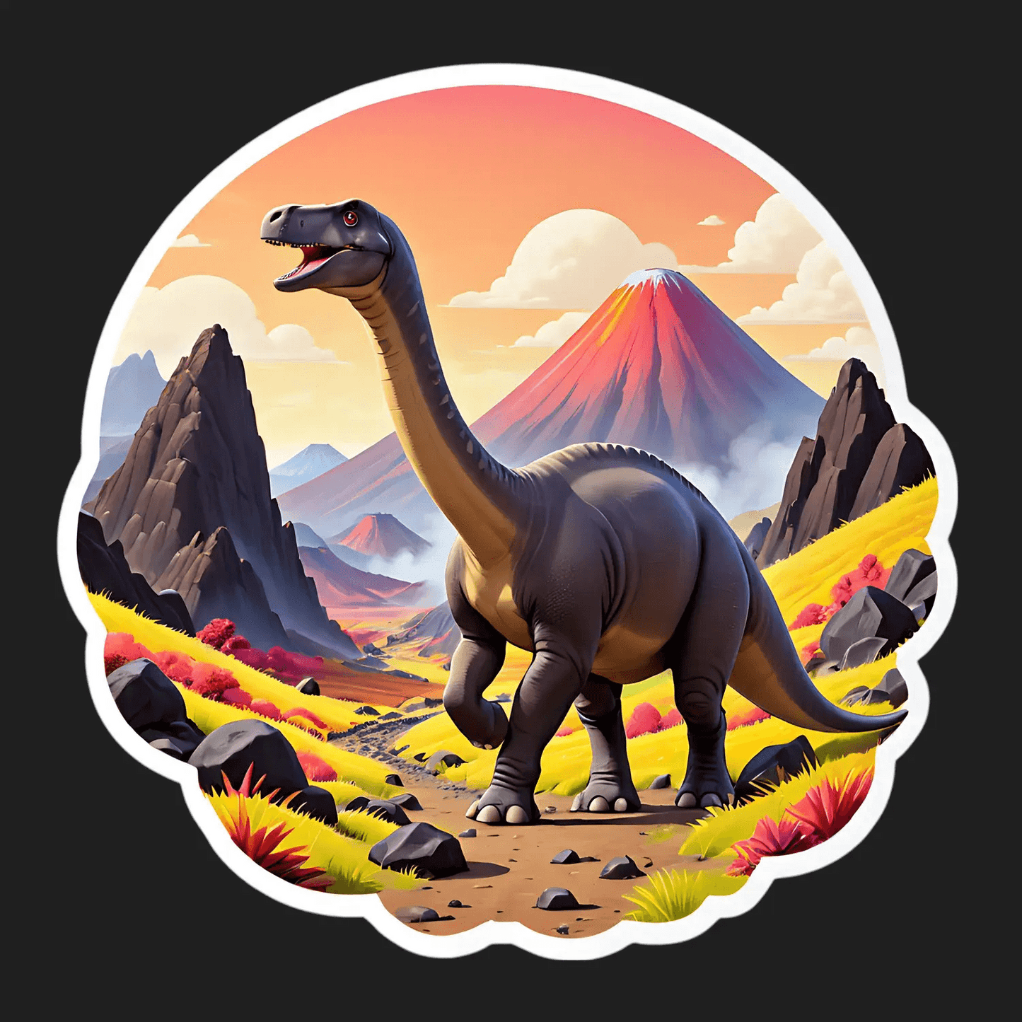 Dinosaur Landscape - Sticker - Heat Press Transfer