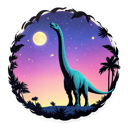 Dinosaur Moonlight - Sticker - Heat Press Transfer