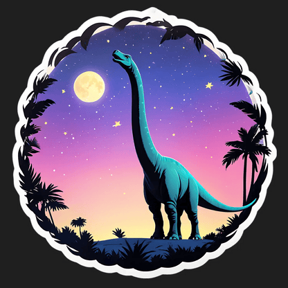 Dinosaur Moonlight - Sticker - Heat Press Transfer